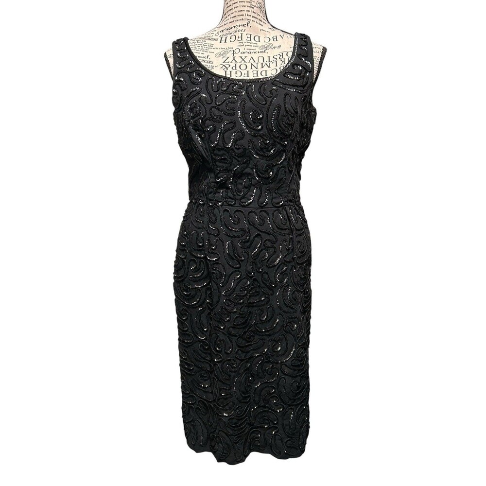 Vintage 50's 60's Black Embroidered Party Dress by Jr. Theme Size S Whimsigoth